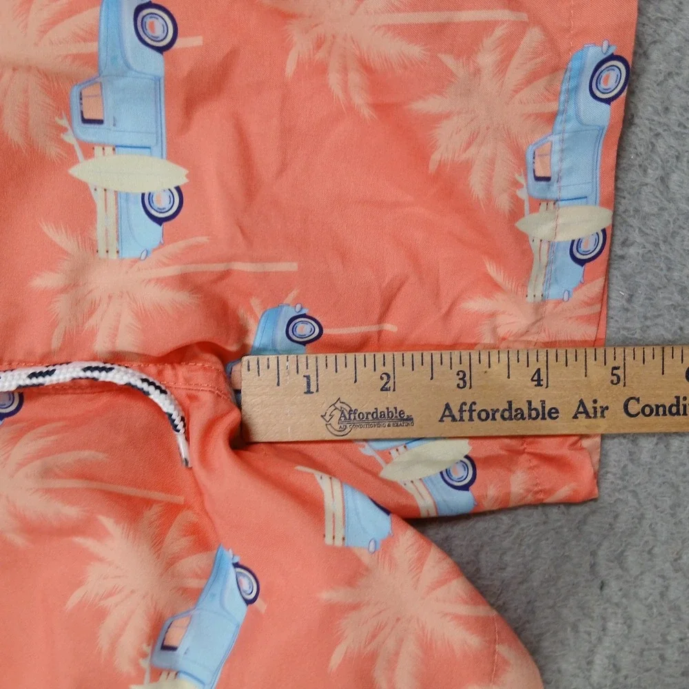 Snapper Rock Swim Trunks Youth 10–12 Orange Surf‎ Truck Palm Print
